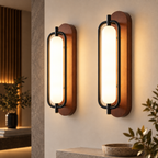 MAJESTO Houten wandlamp met acryl kap – 18W LED