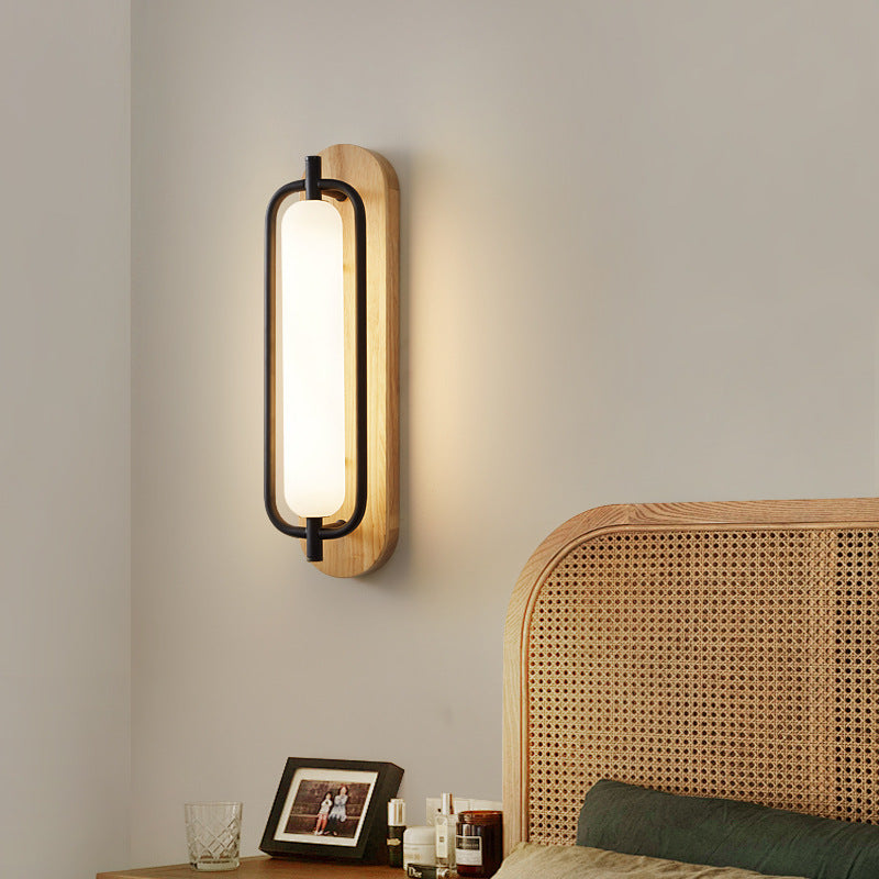 MAJESTO Houten wandlamp met acryl kap – 18W LED
