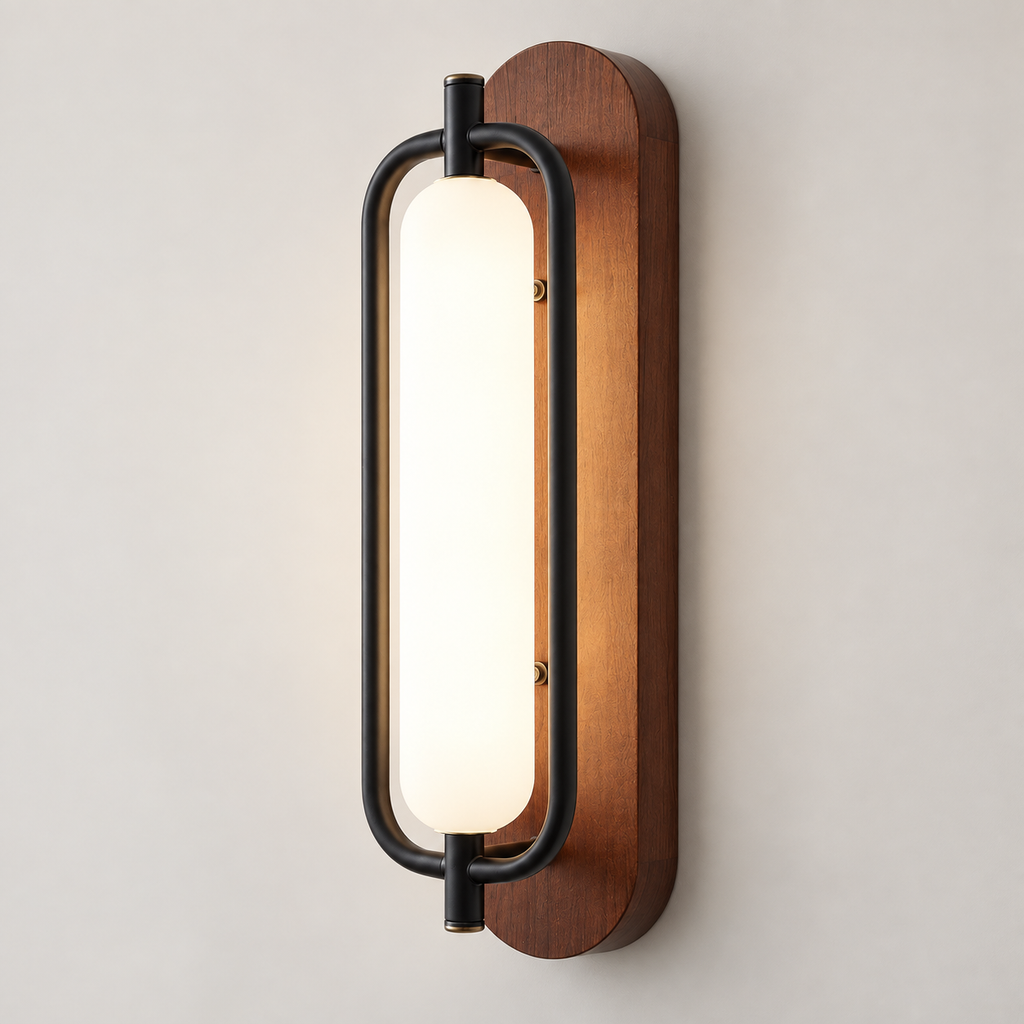 MAJESTO Houten wandlamp met acryl kap – 18W LED