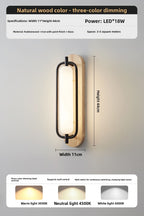 MAJESTO Houten wandlamp met acryl kap – 18W LED
