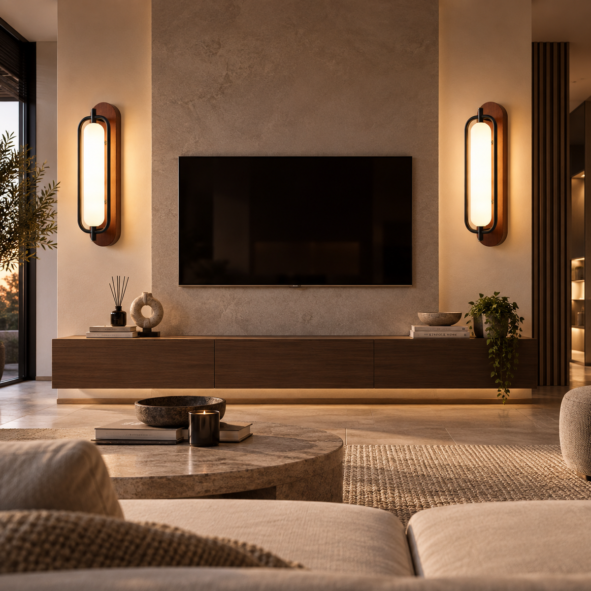 MAJESTO Houten wandlamp met acryl kap – 18W LED