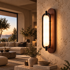 MAJESTO Houten wandlamp met acryl kap – 18W LED