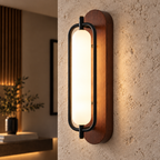 MAJESTO Houten wandlamp met acryl kap – 18W LED